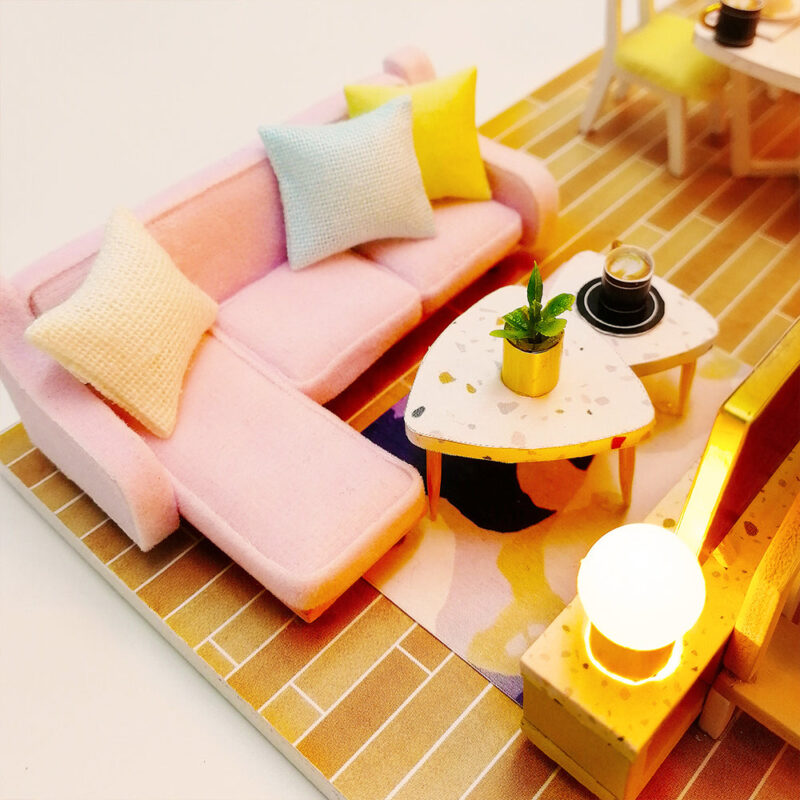 Rosa Herrenhaus Miniatur Haus – Bild 5