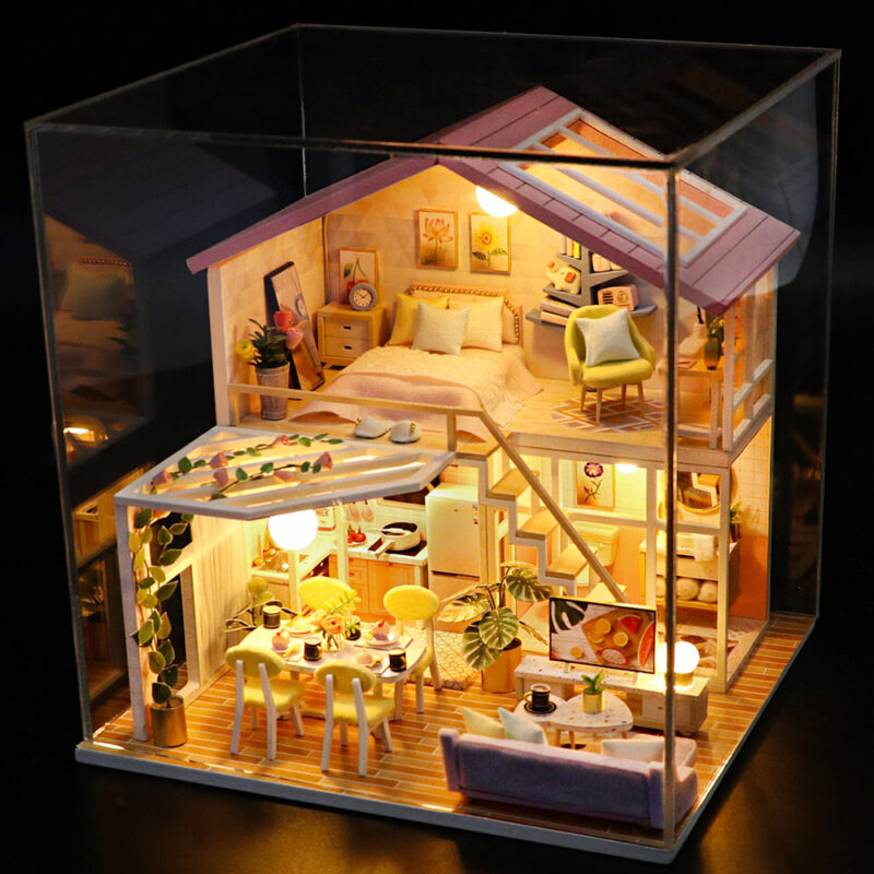 Rosa Herrenhaus Miniatur Haus – Bild 3