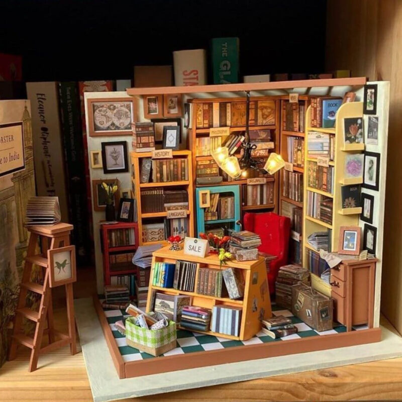 Verzauberte Bibliothek Miniatur Haus
