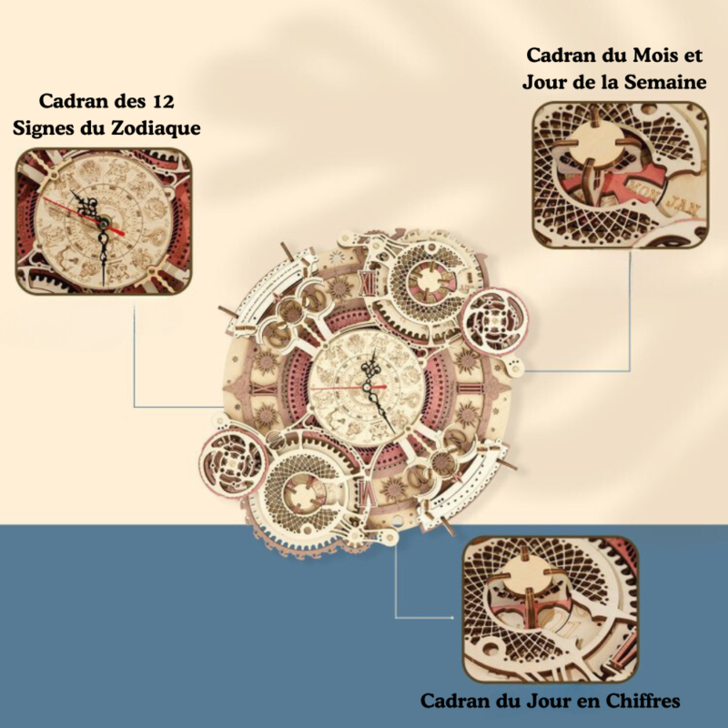 Zodiac-Uhr 3D Puzzle Holz – Bild 4
