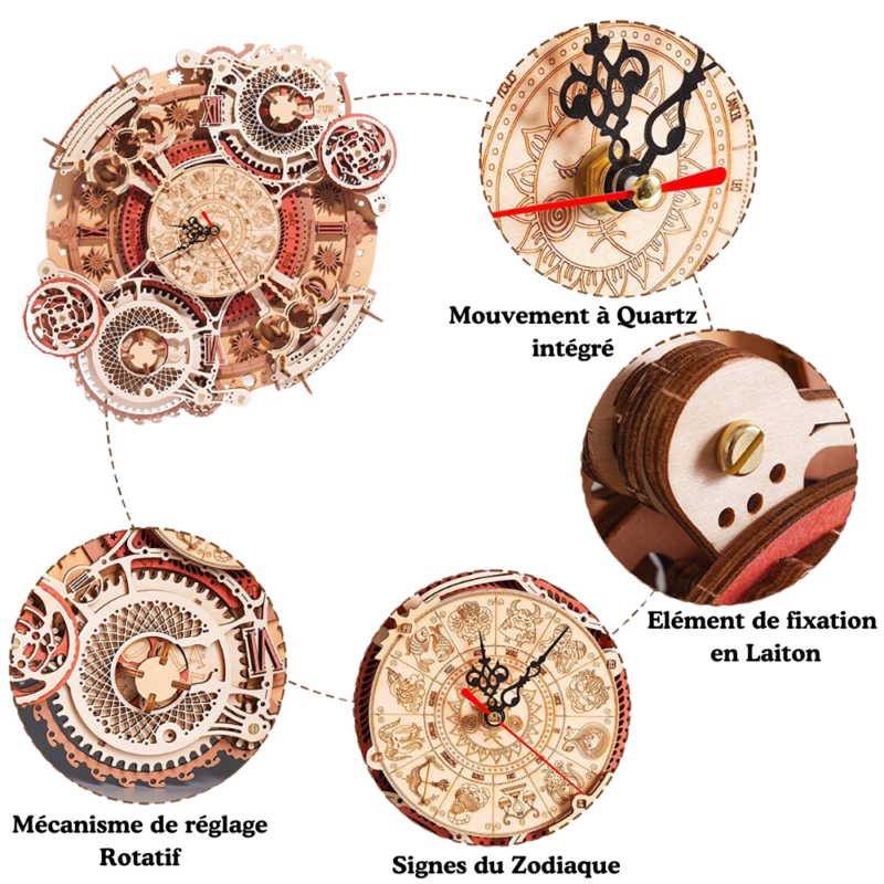 Zodiac-Uhr 3D Puzzle Holz – Bild 7